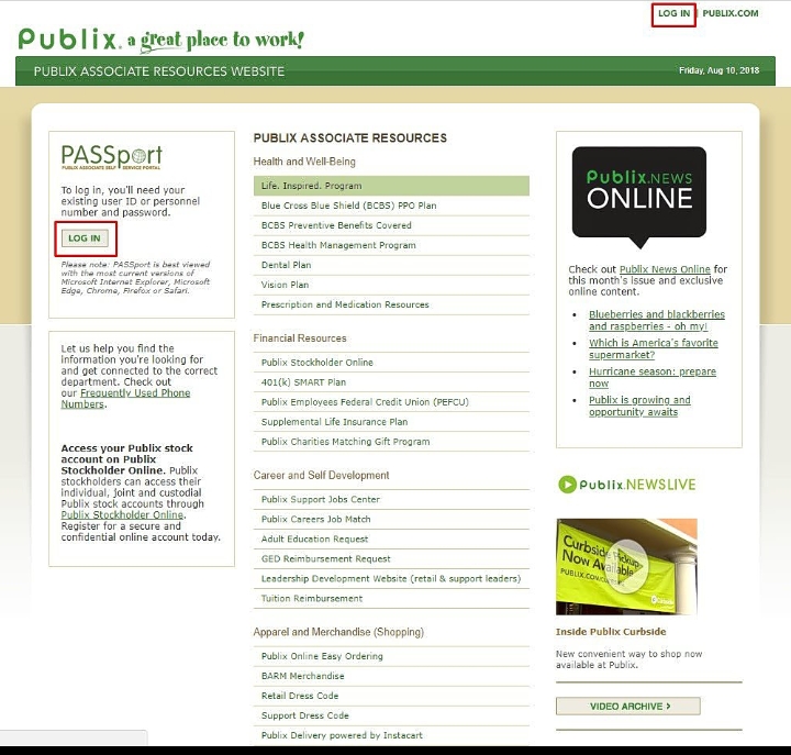 Publix passport login