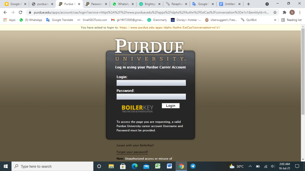 Brightspace Purdue login