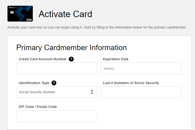 Sony Visa Credit Card