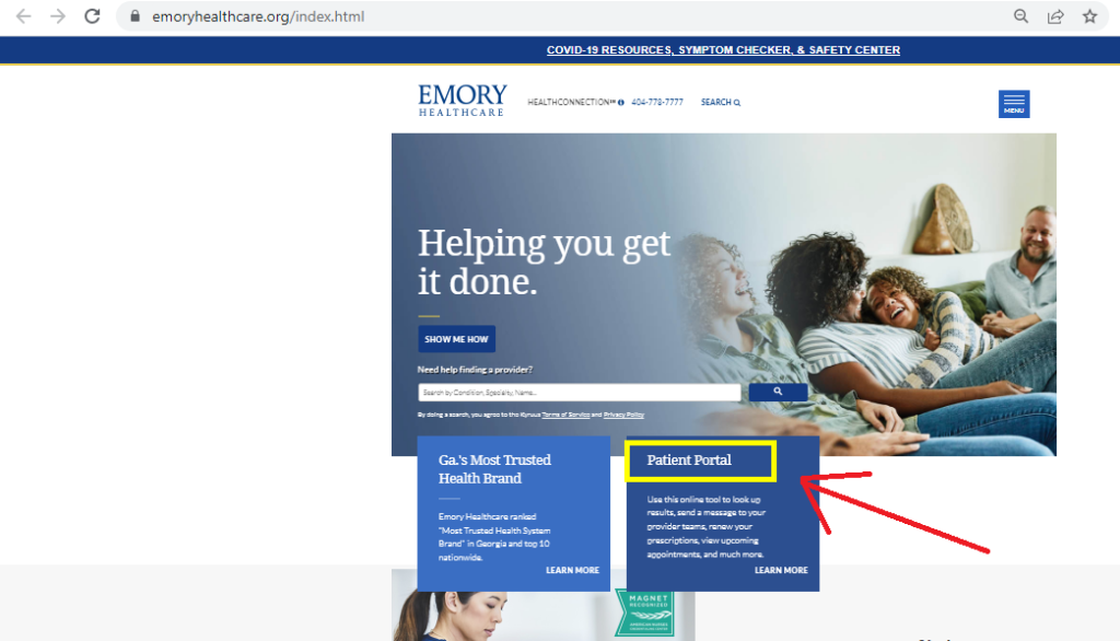 Emory Patient Portal Blue Sign In