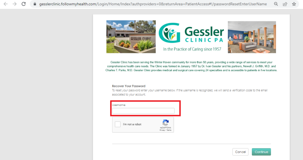 Gessler Clinic Patient Portal