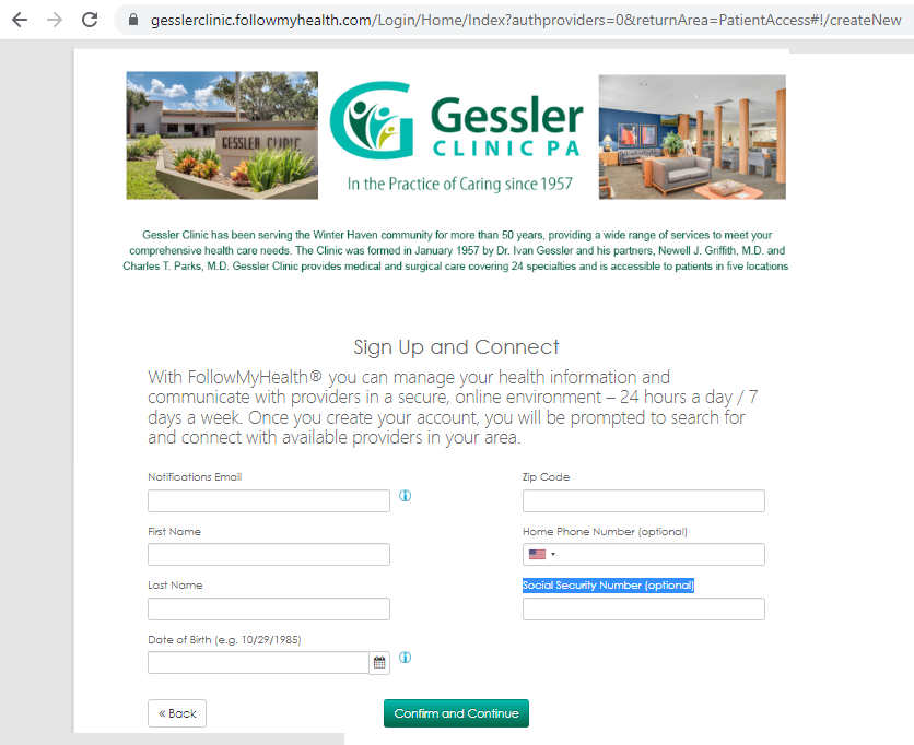 Gessler Clinic Patient Portal