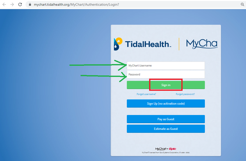 Tidal Health Patient Portal