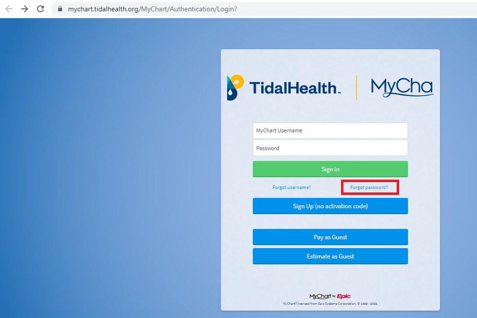 Tidal Health Patient Portal