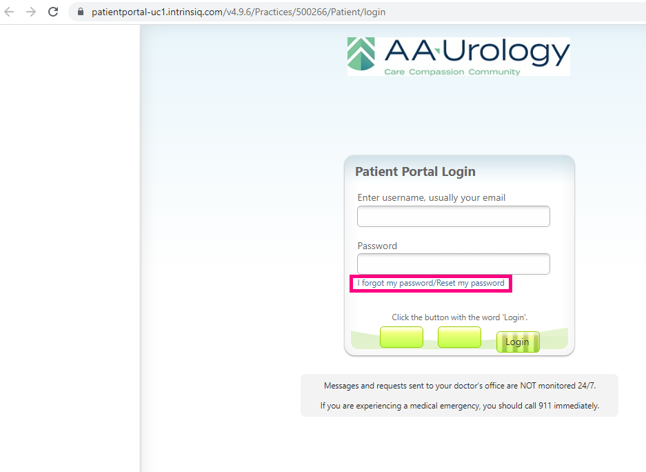 AA urology patient portal