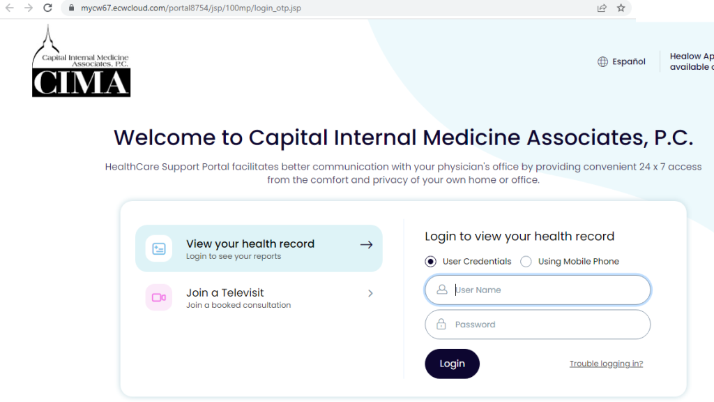 Cima Patient Portal 