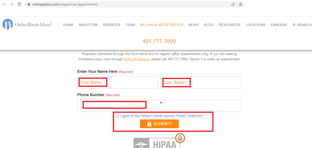 Ortho Rhode Island Patient Portal
