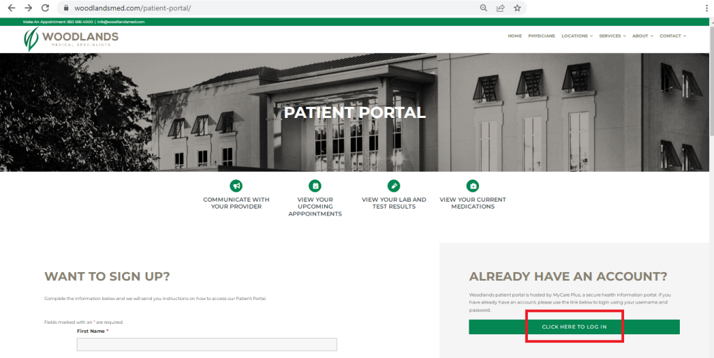 Woodlands Patient Portal 