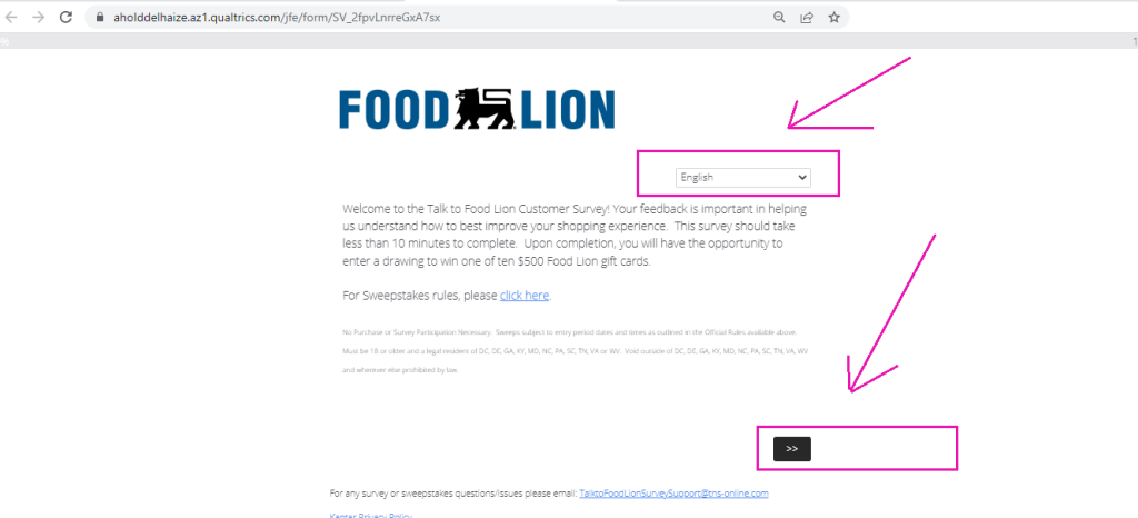 Food Lion Customer Survey 