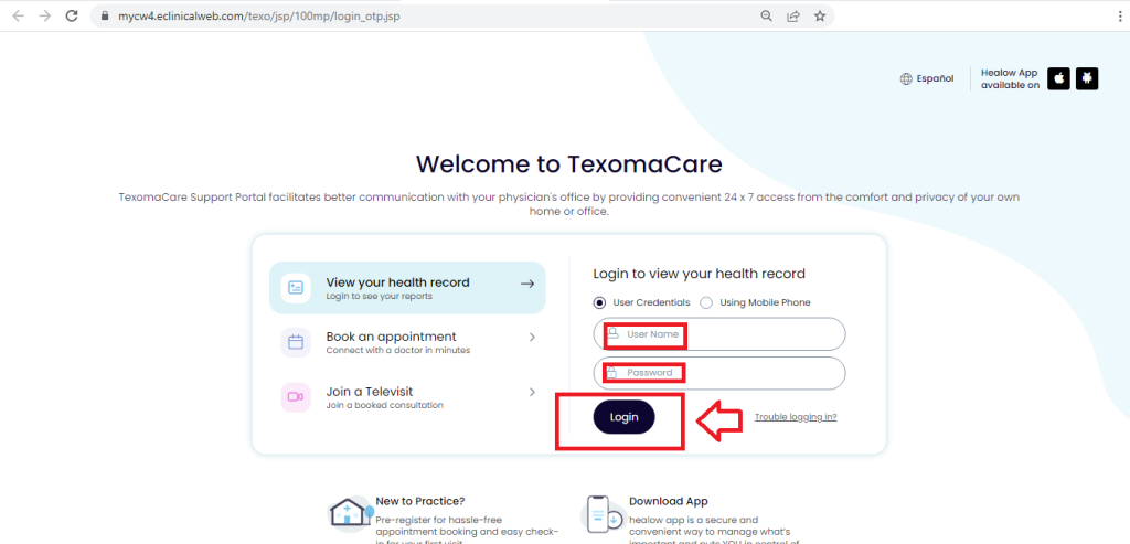 Texomacare Patient Portal