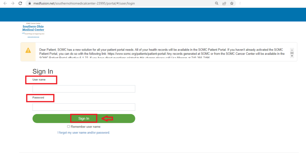 SOMC Old Patient Portal