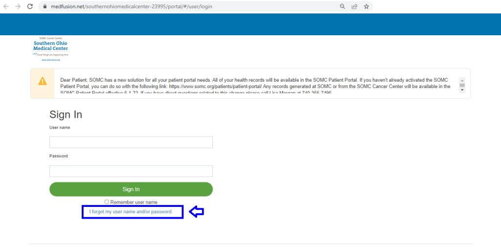 SOMC Old Patient Portal