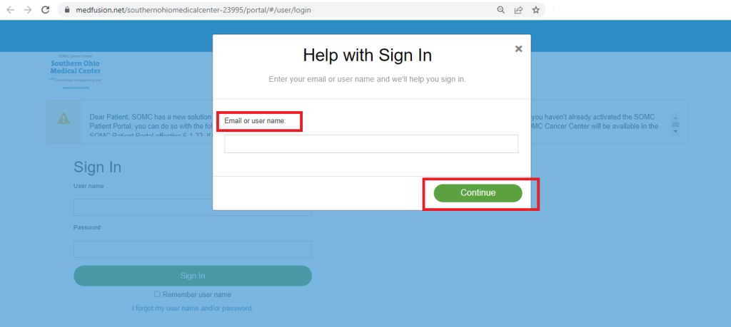 SOMC Old Patient Portal