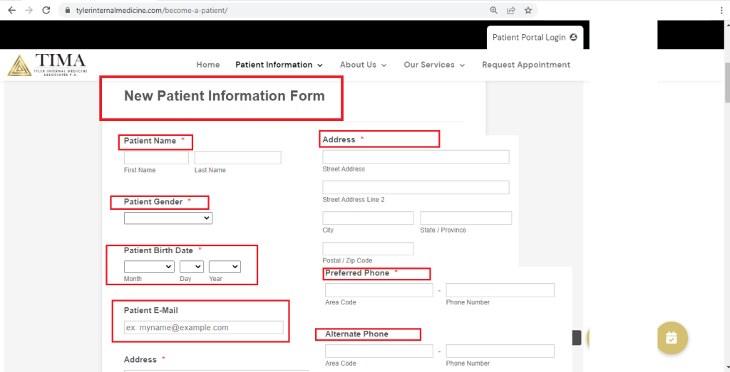 TIMA Patient Portal