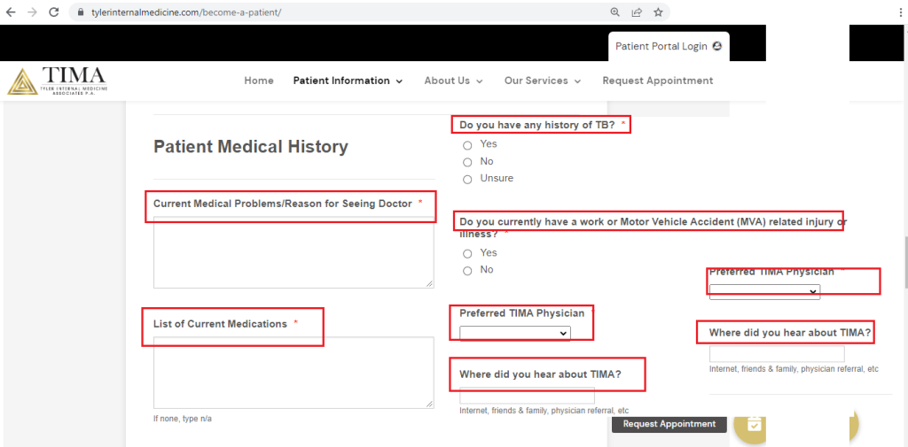 TIMA Patient Portal