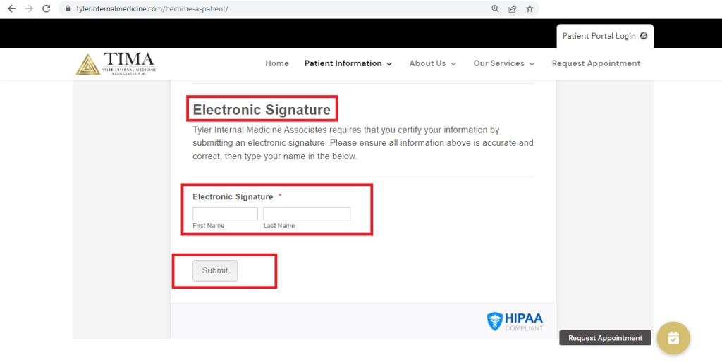 TIMA Patient Portal