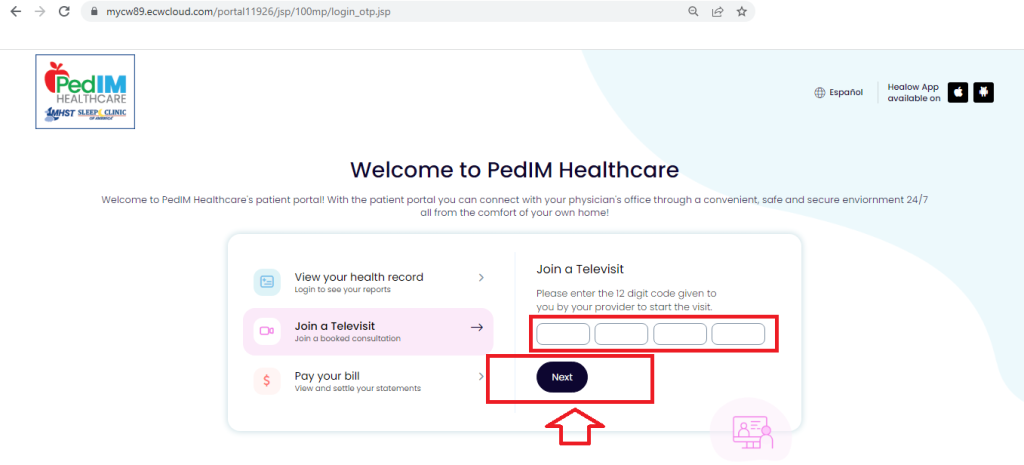 Pedim Healthcare Patient Portal 