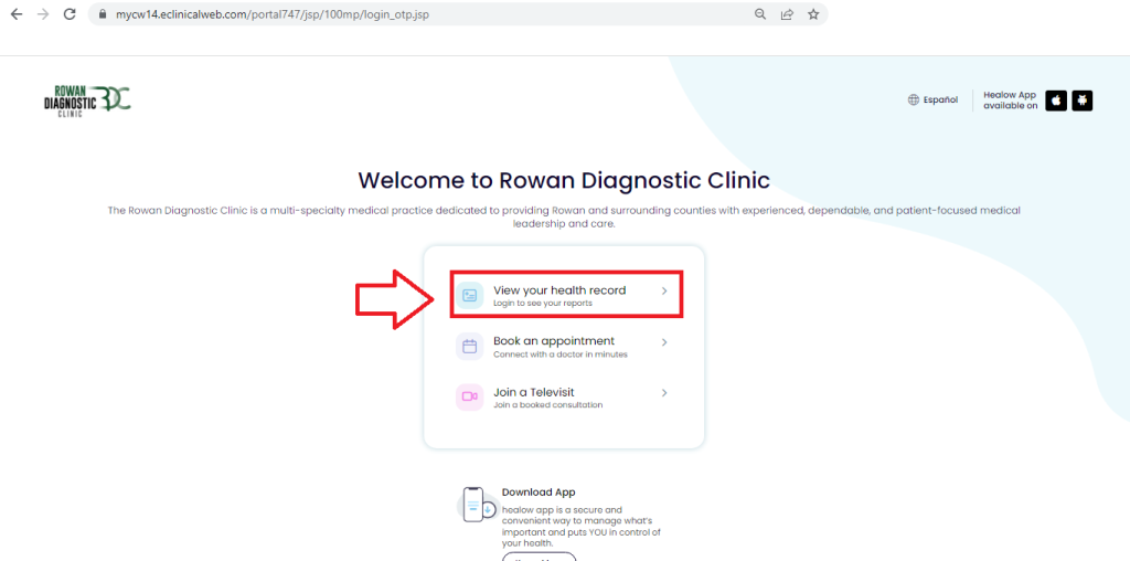 Rowan Diagnostic Patient Portal