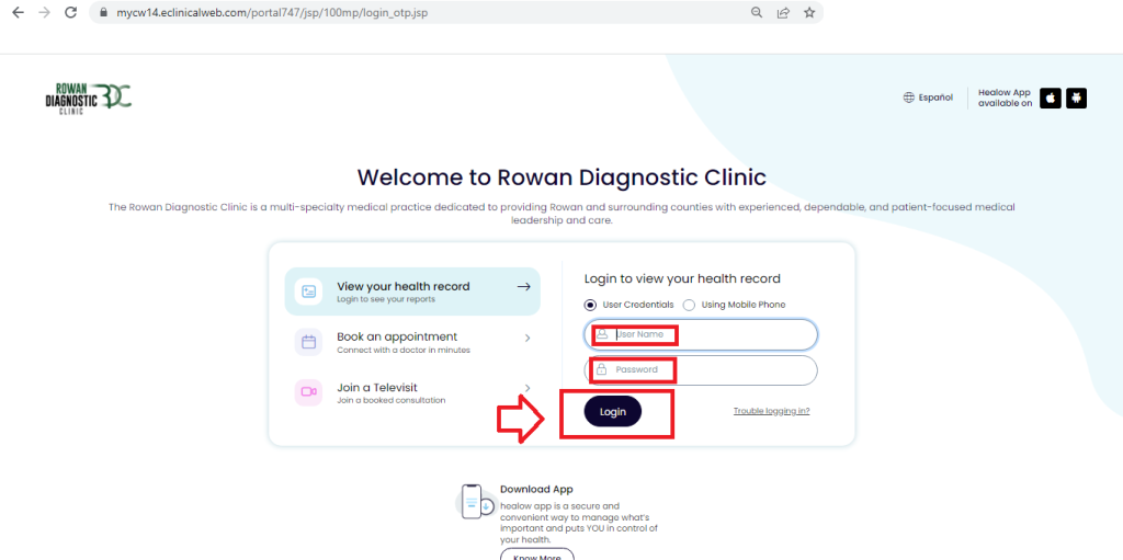 Rowan Diagnostic Patient Portal