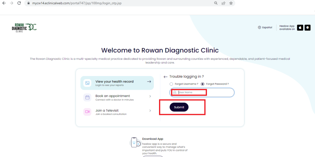 Rowan Diagnostic Patient Portal