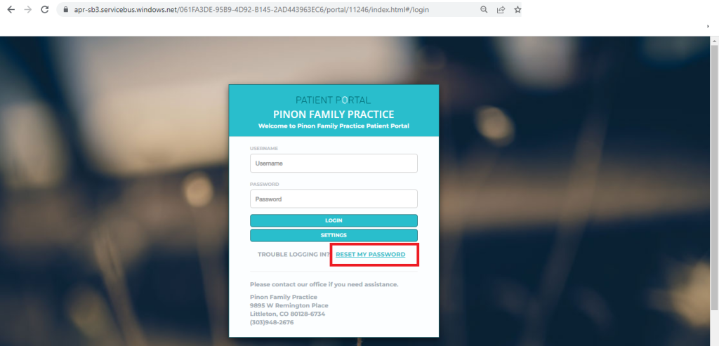 Pinon Family Practice Patient Portal 