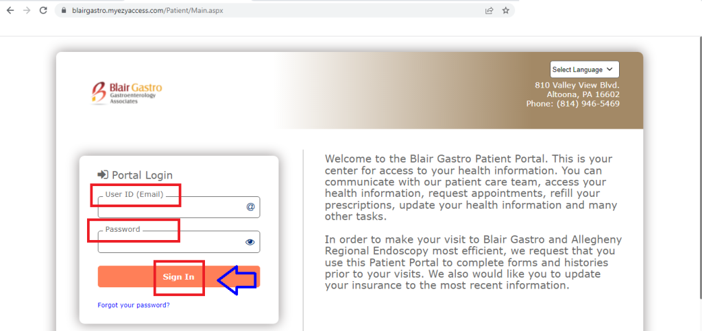 blair gastro patient portal