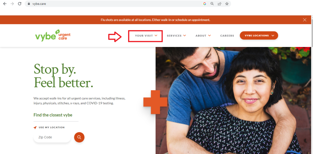 Vybe Urgent Care Patient Portal 