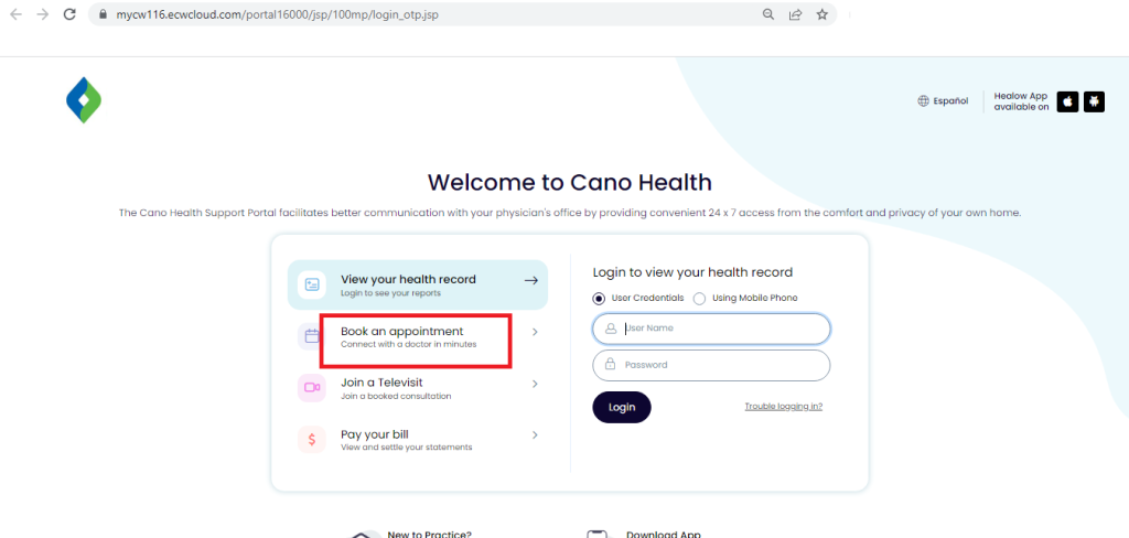Cano Health Patient Portal 
