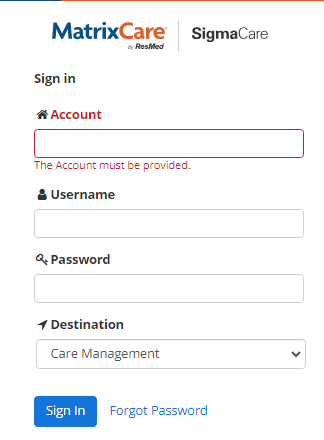 Sigmacare Login