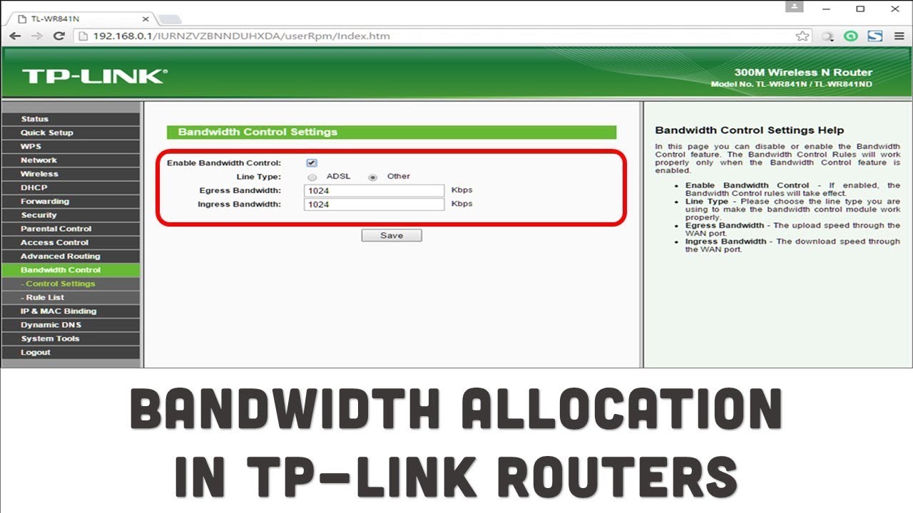 TP-Link Bandwidth