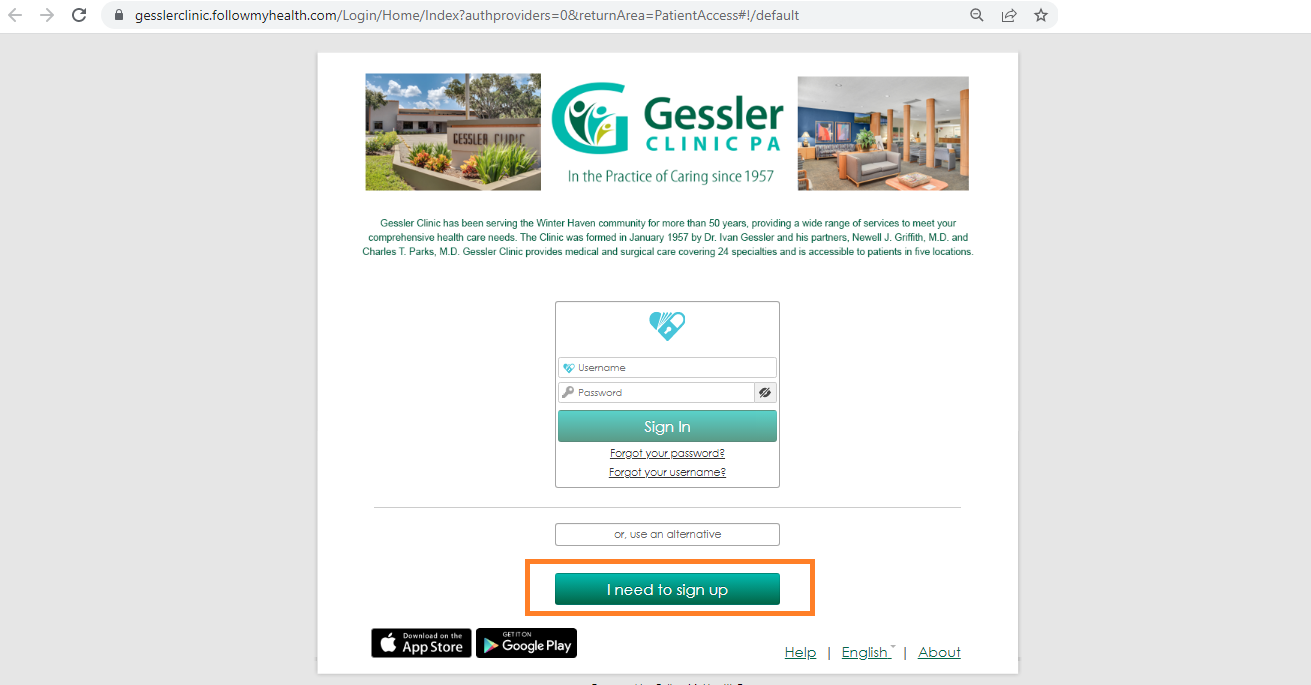 Gessler Clinic Patient Portal