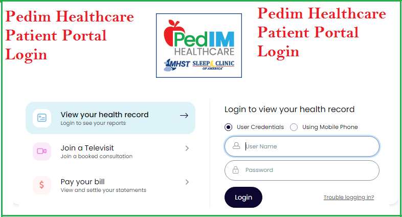Pedim Healthcare Patient Portal Login