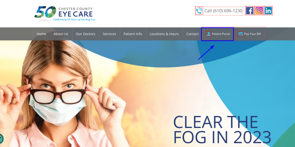 Chester County Eye Care patient portal