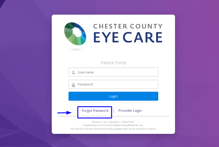 Chester County Eye Care Patient Portal 