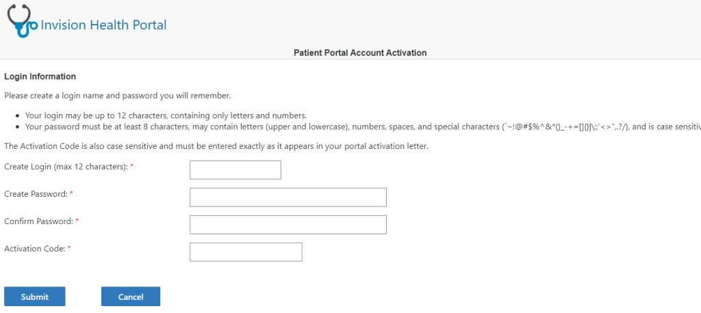 Invision Health Patient Portal