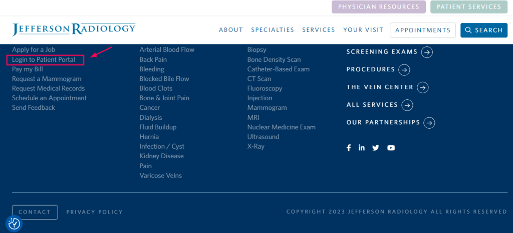 Jefferson Radiology Patient Portal