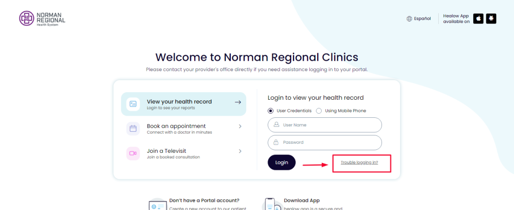 Norman Regional Clinics Portal