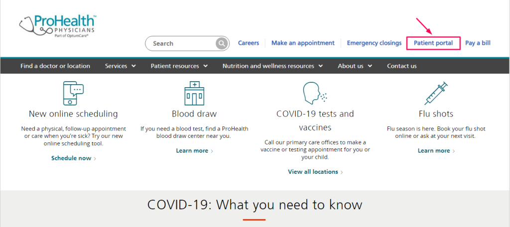 Prohealth Patient Portal