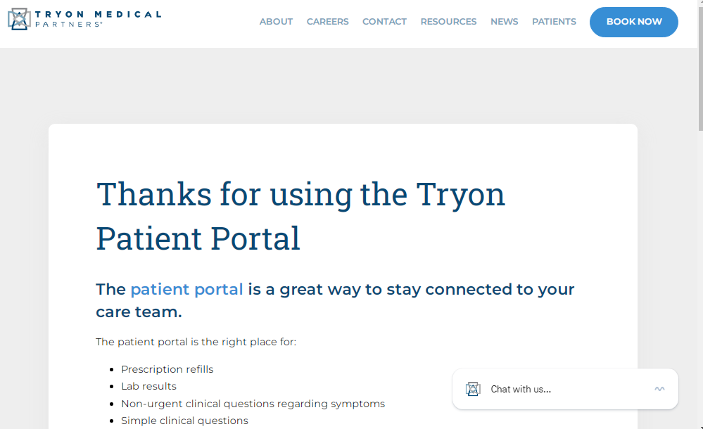 Tryon Medical Partners Patient Portal