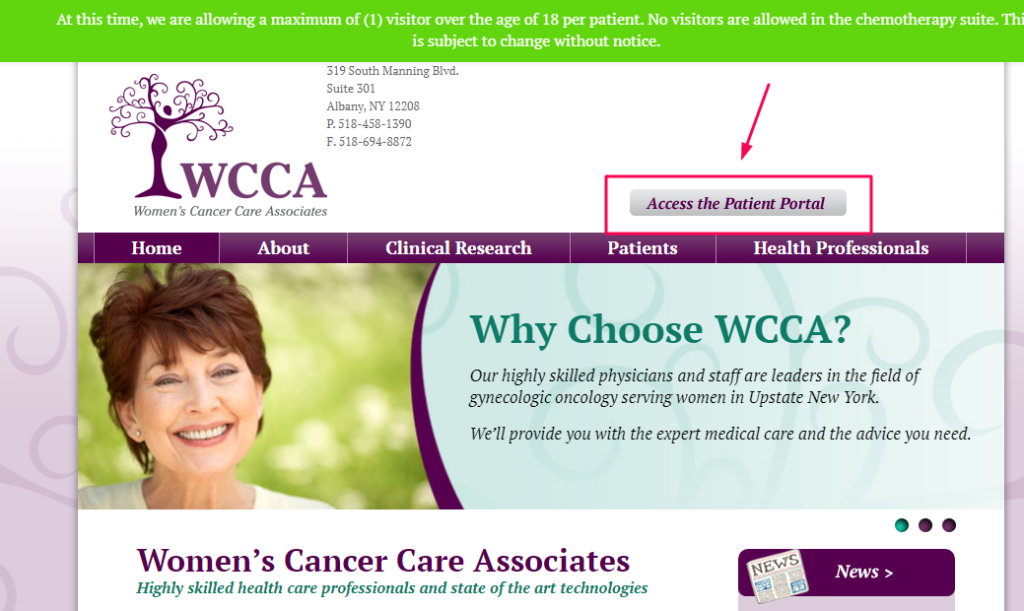 WCCA Medent Patient Portal 