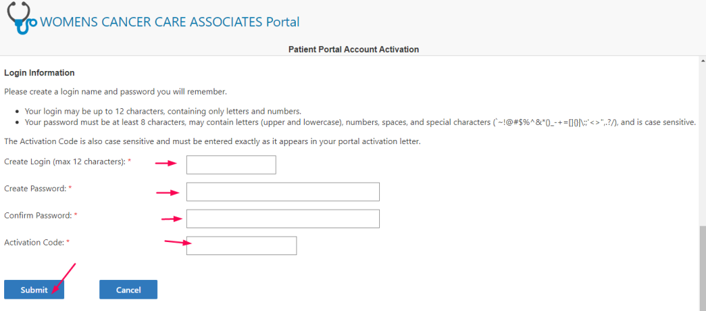 WCCA Medent Patient Portal 