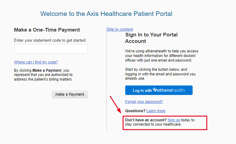 Axis Healthcare Patient Portal