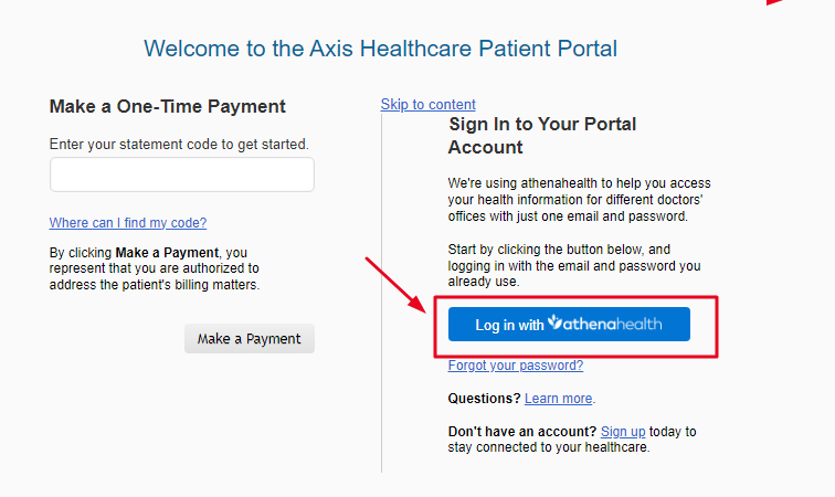 Axis Healthcare Patient Portal