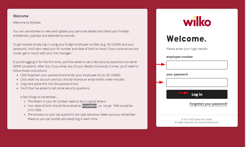 My View Wilko Employee Login