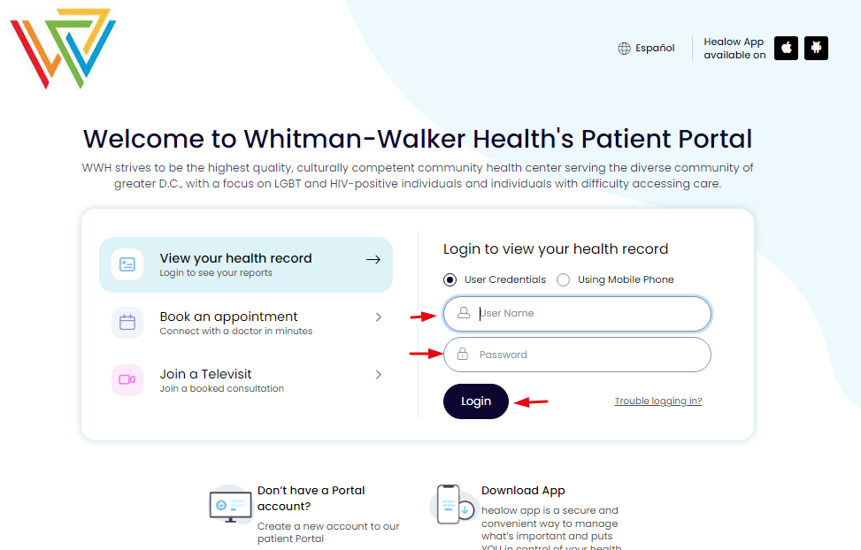 Whitman Walker Patient Portal